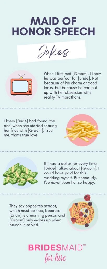real maid of honor speech jokes