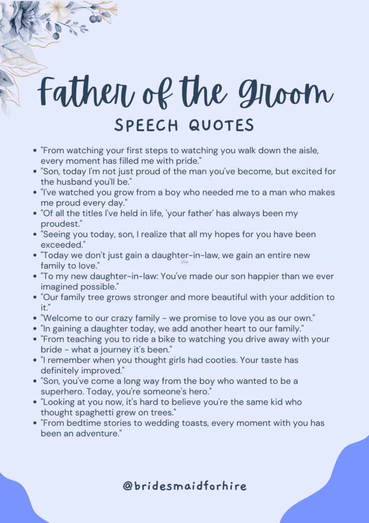 father of the groom speech quotes