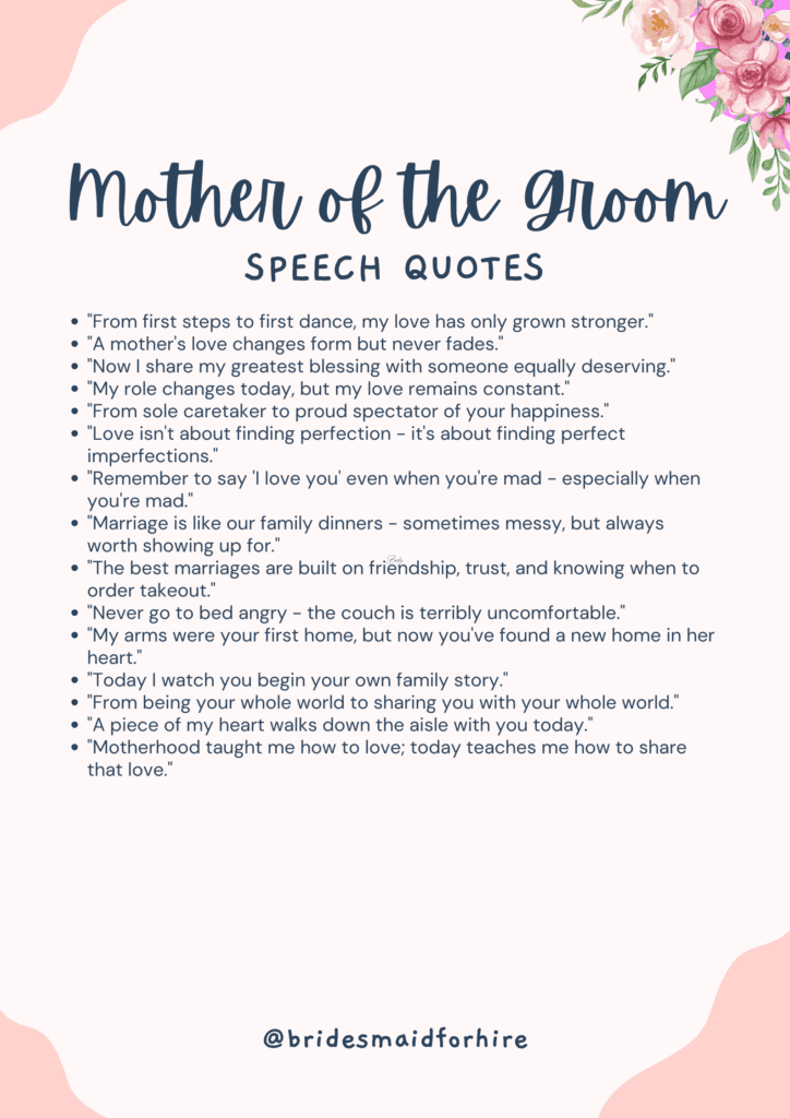mother of the groom speech quotes