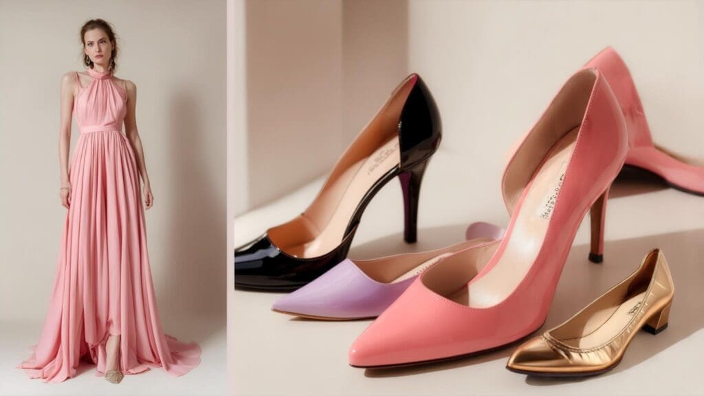 what color shoes go with a pink dress