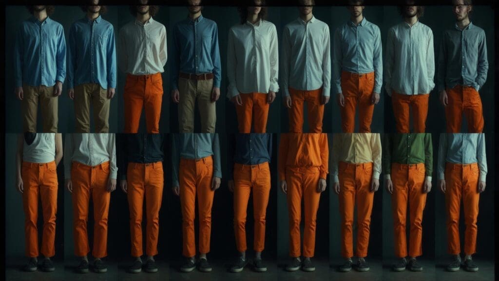 what color shirt goes with orange pants