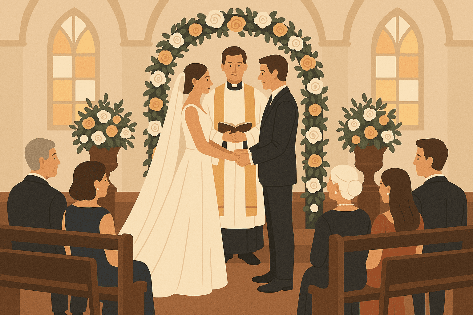 Traditional wedding ceremony with classic vows