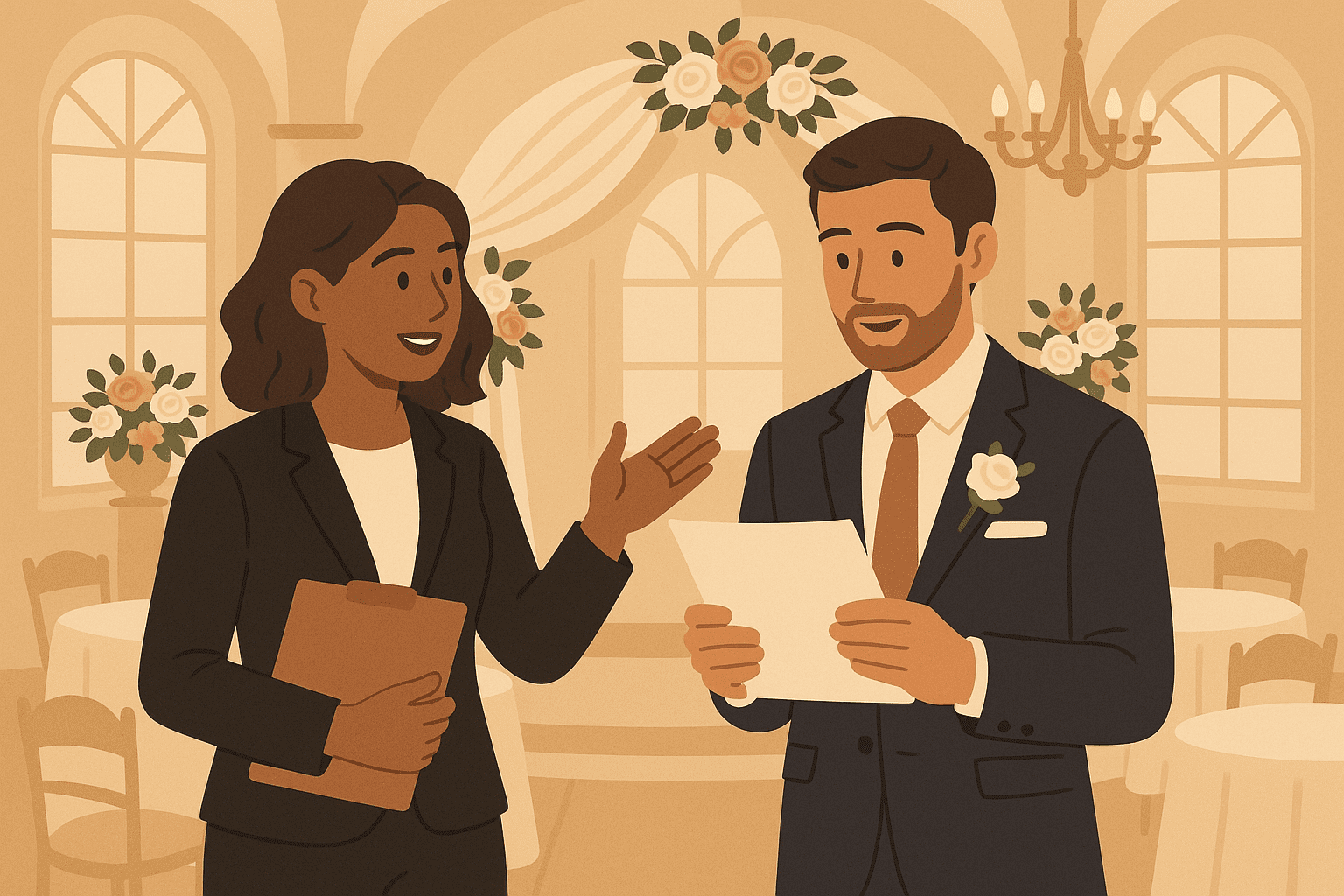 Professional wedding speech coaching session
