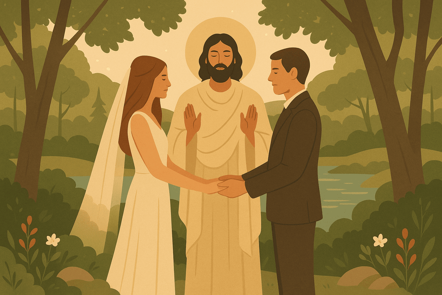 Spiritual wedding ceremony with nature-inspired vows